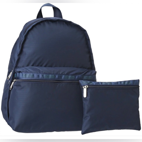 Lesportsac Handbags - NWT Lesportsac Unisex Navy Blue Backpack Two Strap Small Carry All Pouch